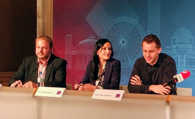 Les fondateurs du noyb: Christof Tschohl, Petra Leupold et Max Schrems.